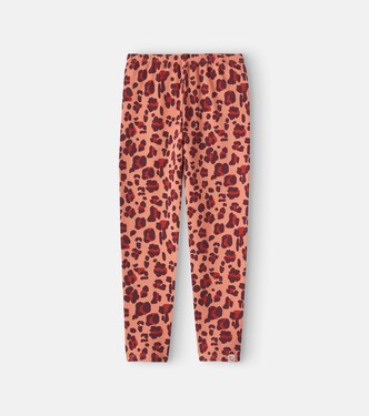 Leopard-print cotton blend leggings | Cozmo