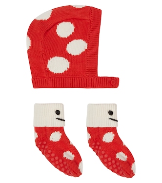 Baby cotton and wool hat and socks set | Stella McCartney Kids