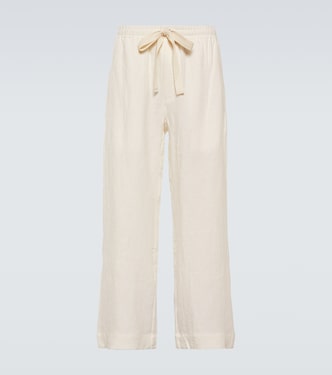 Pantaloni in lino a gamba larga | Commas