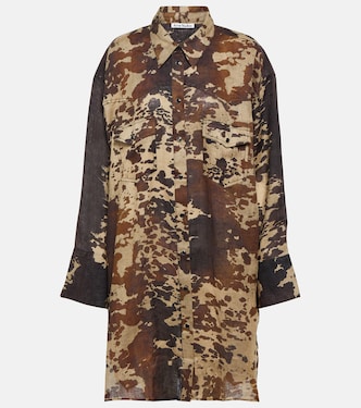 Cow-print linen minidress | Acne Studios