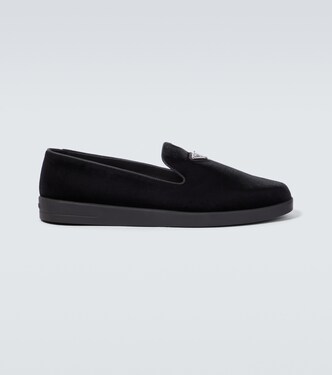 Logo velvet loafers | Prada