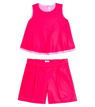 Cotton-blend top and shorts set | Il Gufo