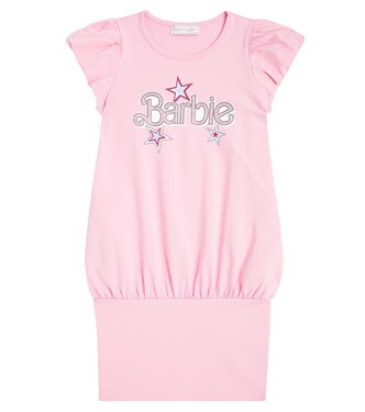 x Barbie® embellished cotton-blend dress | Monnalisa