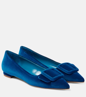 Maysale velvet ballet flats | Manolo Blahnik