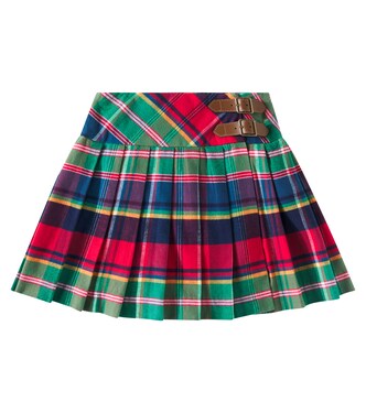 Pleated tartan cotton skirt | Polo Ralph Lauren Kids