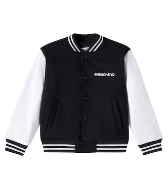 Logo padded cotton-blend bomber jacket | Moschino Kids