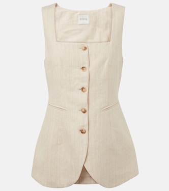 Lucille pinstripe linen vest | Posse