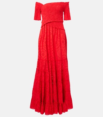 Robe longue Soledad en coton à fleurs | Poupette St Barth