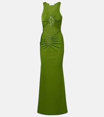 Vestido largo Paisley fruncido | Christopher Esber