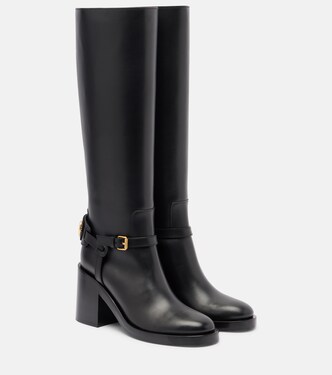 VLogo leather knee-high boots | Valentino Garavani