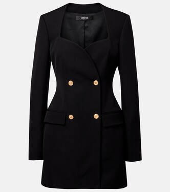 Vestido corto de lana cruzado | Versace