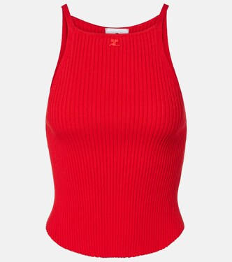 Circle logo ribbed-knit tank top | Courrèges