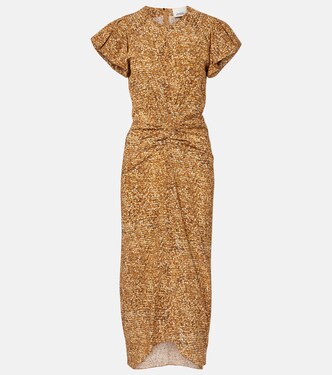 Robe midi Terena imprimée en soie mélangée | Isabel Marant