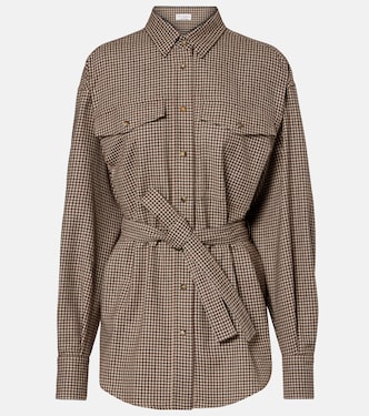 Checked virgin wool overshirt | Brunello Cucinelli