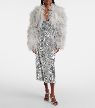 silver tinsel dress French Connection Tinsel Treat Sheath Dress