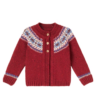Cardigan intarsia en laine mélangée  | La Coqueta