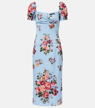 Floral silk-blend midi dress | Dolce&Gabbana