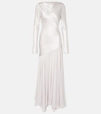 Cordelia silk satin and chiffon maxi dress | Tove