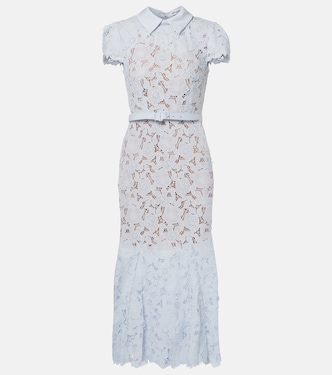 Floral guipure lace midi dress | Self-Portrait