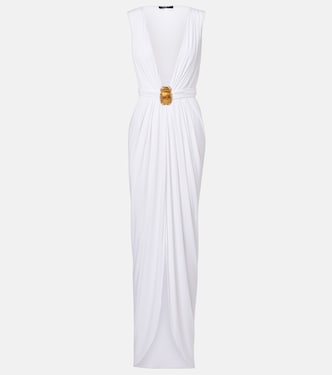 Verziertes Maxikleid aus Jersey | Balmain