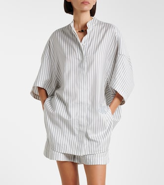 Striped silk and wool shirt in white - Stella Mc Cartney | Mytheresa