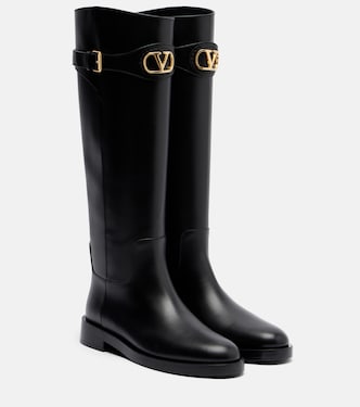 VLogo leather knee-high boots | Valentino Garavani