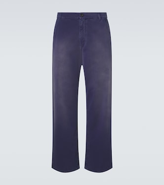 Pantaloni a gamba larga in gabardine di cotone | Miu Miu