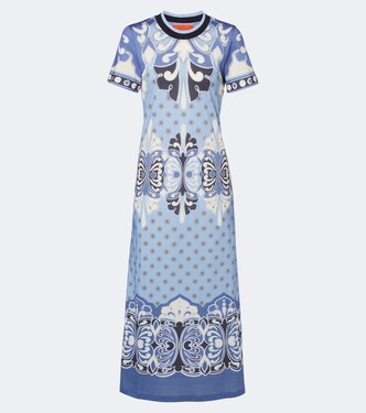 Vestido midi Sporty Swing de algodón estampado | La DoubleJ