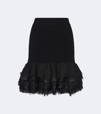 Ruffled wool and cashmere miniskirt | Nina Ricci