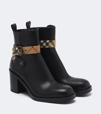 بوت للكاحل من الجلد Huntley | Burberry