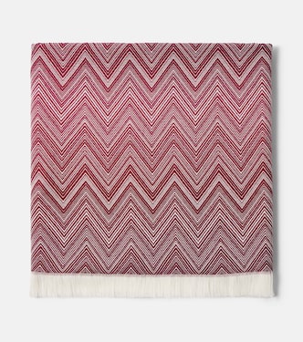 Timmy Zigzag fringed wool throw | Missoni