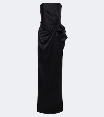 Bustier-Robe aus Seidensatin | Balmain