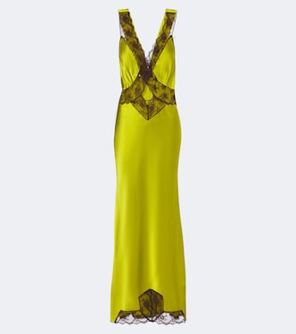 Robe nuisette Aries en soie à dentelle | SIR
