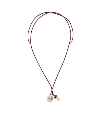 Halskette Jemma aus Leder und Gelbquarz | Chloé