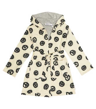 Wave Peace Smile cotton-blend bathrobe | Molo