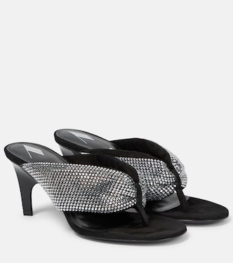 Rem satin crystal-embellished thong sandals | The Attico
