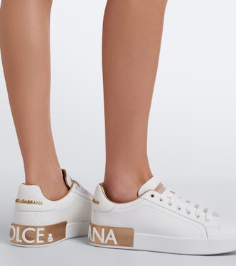 Portofino leather sneakers in white - Dolce Gabbana | Mytheresa