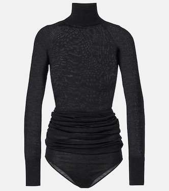 Draped wool turtleneck bodysuit | Alaïa