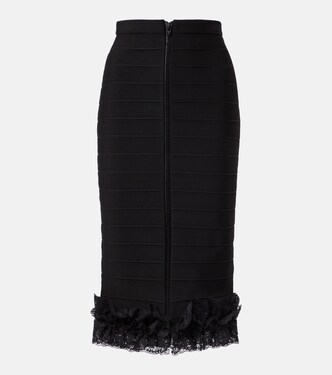 x Christopher Kane lace-trimmed midi skirt | Self-Portrait