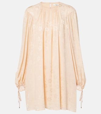 Gathered floral silk jacquard minidress | Chloé
