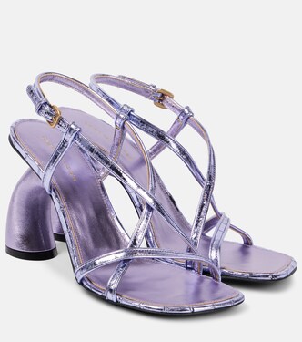 Metallic leather sandals | Dries Van Noten