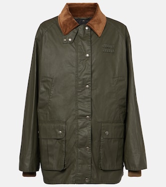 Corduroy-trimmed poplin jacket | Miu Miu