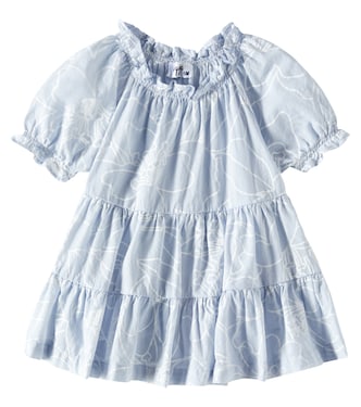 Baby floral tiered cotton dress | Il Gufo