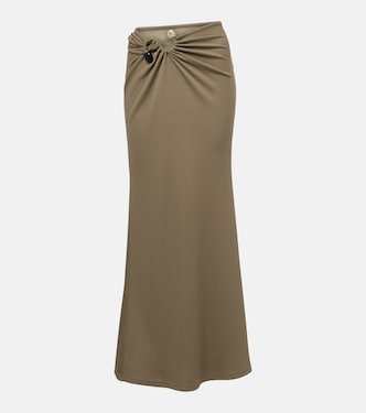 Embellished ruched jersey maxi skirt | Christopher Esber