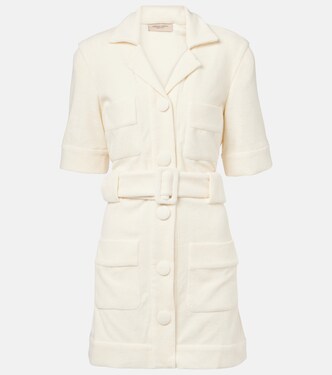 Belted cotton-blend terry minidress | Adriana Degreas