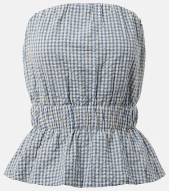 Aurelia gingham strapless cotton top | Posse