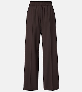 Wool-blend high-rise wide-leg pants | Brunello Cucinelli
