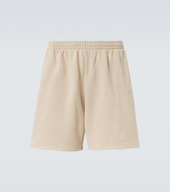 Back distressed logo cotton shorts | Balenciaga
