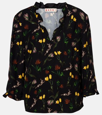 Ruffled floral top | Marni