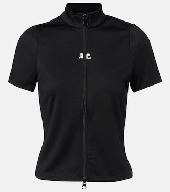 Interlock logo zip-up jersey top | Courrèges